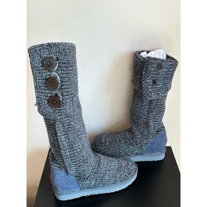 UGG F3007K Cardy Tall Knit Sweater Boots Gray Womens Size 7